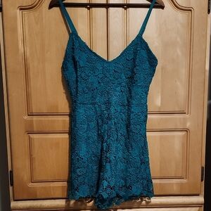 BB Dakota Green Lace Romper
